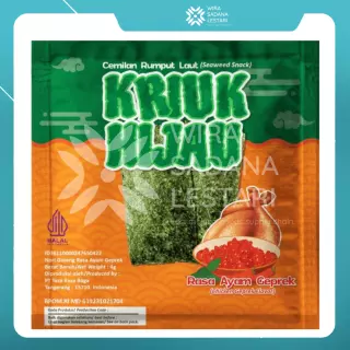 Cemilan Rumput Laut Kriuk Hijau Ayam Geprek